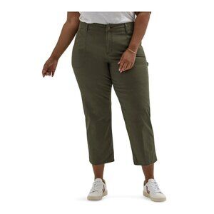 Lee Women's Plus 20W Carpenter Crop Jeans Mid Rise Heritage Utility Casual NWT